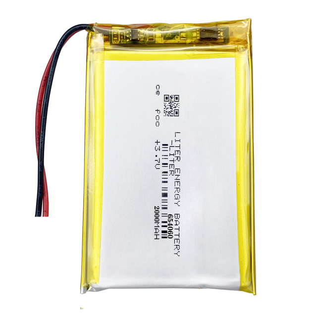 3.7v 2000mah 654060 High Capacity Li-po Battery Rechargeable Lithium Polymer Battery
