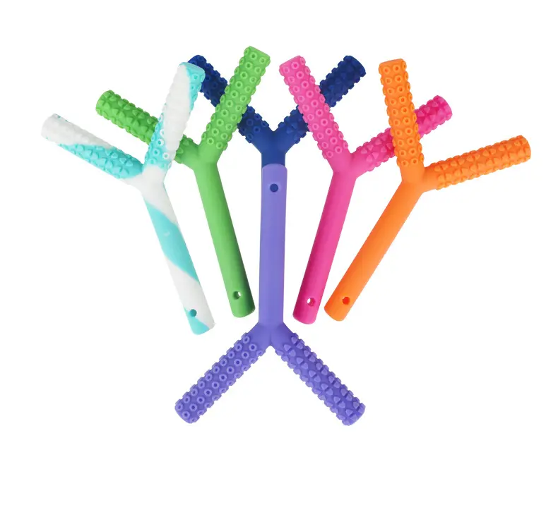 2023 sensoriale da masticare tubi cavi per la dentizione e giocattoli per la dentizione per bambini 3 mesi in Silicone massaggiagengive tubi bastoncini gommosi