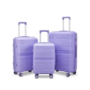 Хит продаж, популярные с вращающими колесами, жесткие чемоданы для тележки, прочный пластиковый багаж, 3 шт. в комплекте, чемоданы для тележки
