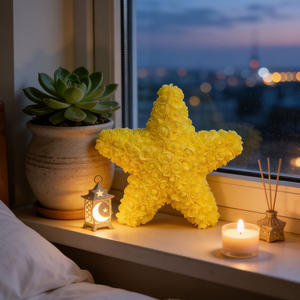 ดอกกุหลาบจำลองรูปดาวและพระจันทร์ ตกแต่งสร้างบรรยากาศบนโต๊ะอาหาร มีให้เลือกสามสี - Product Image 2