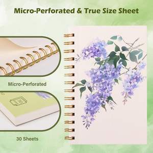 2 paquets de papier pour aquarelle 5x7.5 pouces 30 <span class=keywords><strong>feuilles</strong></span> 140lb 300g Acid Free Spiral Bound Line Perforated Pages for Artists Students - Product Image 2