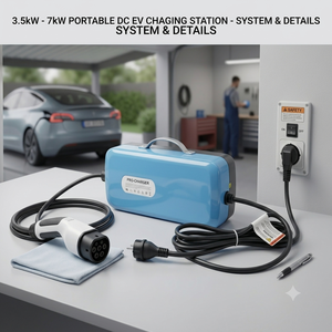 Nouvelle station <span class=keywords><strong>de</strong></span> <span class=keywords><strong>recharge</strong></span> DC pour véhicules électriques 7kW 3.5kW, EVSE mobile intelligent 750V OCPP 1.6J/2.0, réseau 4G, homologué CE - Product Image 5