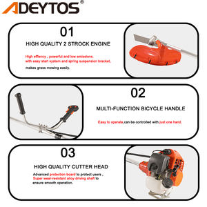 ADEYTOS Fábrica Personalización Heavy Duty 33cc 1.4kW Gasolina Desbrozadora Gasolina Cortadora de césped - Product Image 3