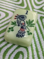 160pcs Set Mahjong Akrilik Putih Lucu Motif Naga dan Bunga Tradisional Amerika untuk Permainan Keluarga di Rumah