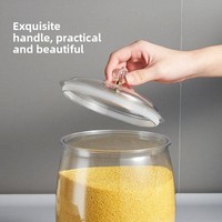 Grand pot en verre transparent rond pour cornichons, liqueur ou marinades, avec couvercle hermétique
