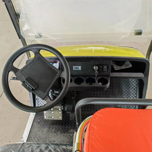 Carrito de Golf Eléctrico Amarillo de 4 Plazas con Techo Abierto, Carro Utilitario a Batería para Transporte en Hoteles y Resorts - Product Image 3