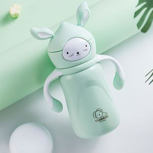 PINKAH 300ml 10oz <span class=keywords><strong>biberon</strong></span> en acier inoxydable gobelet isolé anti-déversement enfant bouteille d'eau avec paille en silicone - Product Image 6