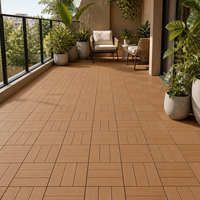 Dalles de terrasse antidérapantes en WPC, dalles de terrasse composites à emboîtement DIY, revêtement de sol extérieur imperméable pour jardin, patio, parc