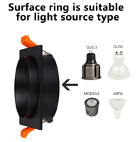 Blanc Noir Ultra Mince Double Tête Mr16 Trimless Downlight Surface Cob Projecteur Spot Cadre GX53 Gu5.3 Led Modules