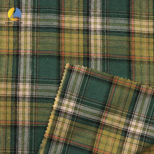 新款16s色织斜纹格子100% 棉编织格子拉丝棉面料法兰绒经典衬衫 - Product Image 5