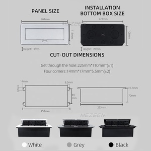 Presa da Scrivania Pop-Up in Lega di Alluminio, 3 Prese 16A IP44, Design Moderno, Standard UK/EU - Product Image 5