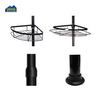 WEKIS Étagère d'angle télescopique rotative à 4 niveaux sans perçage pour salle de bain, support de rangement pour douche