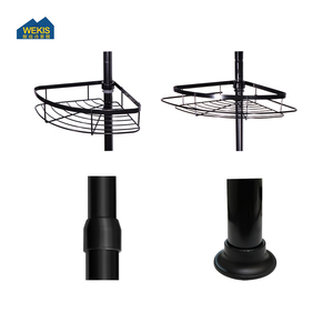 WEKIS Étagère d'angle télescopique rotative à <span class=keywords><strong>4</strong></span> niveaux sans perçage pour salle de bain, support de rangement pour douche - Product Image 4