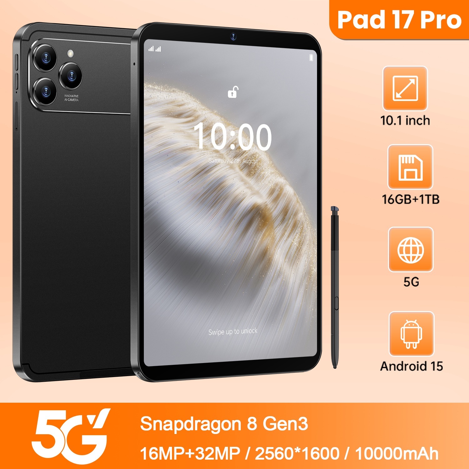 Pad 17 Pro 5G Tablet PC 16GB New MTK Octa Core Capacitive Screen