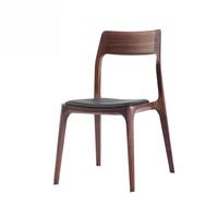 Chaise de salle à manger de luxe en bois massif de haute qualité au design moderne avec dossier en cuir pour la maison ou le restaurant
