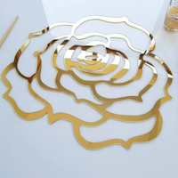 Assiette de présentation de mariage écologique moderne décor de table en acrylique miroir napperon d'anniversaire découpé au laser chargeur en bois européen