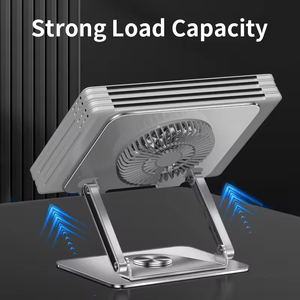 Support pour ordinateur portable universel en métal réglable à 360 degrés, hauteur et angle ajustables, <span class=keywords><strong>17</strong></span> <span class=keywords><strong>pouces</strong></span>, avec <span class=keywords><strong>ventilateur</strong></span> de refroidissement - Product Image 5