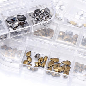 12 rejillas/juego de diamantes de cristal con parte posterior plana mixta diseños 3D decoración de uñas <span class=keywords><strong>DIY</strong></span> manicura uñas diamantes de imitación - Product Image 6