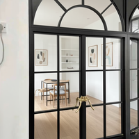Ventanas Abatibles de Estilo Francés Vintage, Insonorizadas, de Aleación de Aluminio, con Vidrio Arqueado para Dormitorio, Sala de Estar, Ventana Retro Arqueada