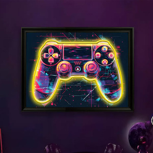 <b>Gamepad</b> LED picture frame neon indoor hanging wall decoration luminous hanging painting USB powered dimmable ambient light 5V - Product Image 1