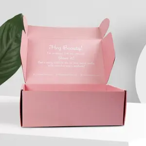 Oem Factory Custom Logo Rosa Farbe Kosmetik Wellpappe verpackung Mailer Box Versand box Papier box mit Qualitäts sicherung