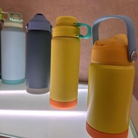 Frasco deportivo de Vacío Térmico de doble pared de 12oz, termo ecológico de acero inoxidable, botella minimalista de plástico para la escuela