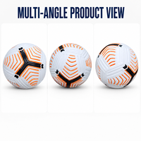Ballons de football en cuir PVC durables cousus à la machine, taille 5, avec logo personnalisé, vente en gros par le fabricant Aiju, pour sports d'équipe en extérieur