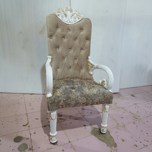 Sillón de Madera Tallada Ecológico de Lujo Real |   Sillón Acolchado con Respaldo Alto y Tapizado para Oficina en Casa y Sala de Estar - Product Image 1