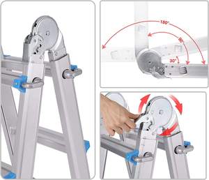 Có thể điều chỉnh đa vị trí thang telescoping thang với không trượt chân cao su cho nhà và làm việc trong nhà ngoài trời - Product Image 6