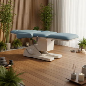 Camilla de Masaje Eléctrica LAFO Moderna y Ajustable con 3 o 4 Motores, de Plástico ABS de Lujo, para Estética y Pestañas, con Taburete y Carro - Product Image 2