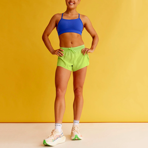 <span class=keywords><strong>Pantaloncini</strong></span> da Corsa da <span class=keywords><strong>Donna</strong></span> Personalizzabili <span class=keywords><strong>con</strong></span> Logo, Tinta Unita, Spacco Alto, Pannelli in Micro Mesh, Coulisse Inferiore, Leggeri, Vita Media, per Palestra e Attività Sportive - Product Image 6