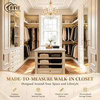 Solution de dressing sur mesure minimaliste avec aménagement d'espace personnalisé et service tout-en-un pour projets résidentiels de luxe