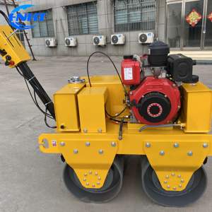 Promoción Mini rodillo compactador de carretera de 0,5 toneladas rodillo vibratorio de doble rueda 500KG con bomba de Motor de núcleo de tambor Doble - Product Image 1