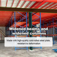 Étagères de mezzanine métalliques robustes sans boulons, finition thermolaquée, haute capacité de charge, protection contre la corrosion, rayonnages de stockage