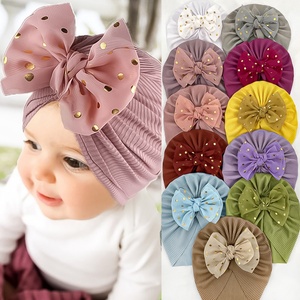 Gorros y turbantes para bebé: Adorables gorros brillantes con lazo, bonitos gorros de color liso para bebés (niñas y niños), turbantes suaves para recién nacidos, gorros para bebés, pañuelos para la cabeza. - Product Image 2