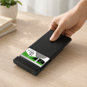 <strong>KINTEC</strong> Tool-Free USB 3.2 Gen2 2.5" SATA HDD Enclosure with Screw-Less Design Type-C 10Gbps to 2.5" Hard Drive Plastic Case - Product Image 3