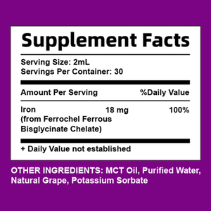 महिलाओं के लिए आयरन सप्लीमेंट ब्लड बिल्डर लिक्विड आयरन Mct तेल प्राकृतिक तेजी से अवशोषण प्रतिरक्षा समर्थन के साथ वयस्कों को ड्रॉप करता है - Product Image 3