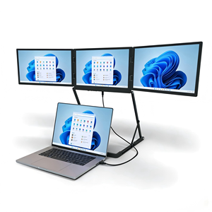 Écran triple moniteur QuadCreate 15,6 pouces IPS portable avec résolution 1080p FHD USB-C, ordinateur pour les professionnels et les <span class=keywords><strong>étudiant</strong></span>s, pour le <span class=keywords><strong>travail</strong></span> et l'école - Product Image 2