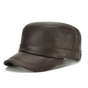 Gorro de Béisbol de Cuero Vacuno para Hombre, Estilo Moderno, para Personas de Mediana Edad y Mayores, Cálido para Invierno y Actividades al Aire Libre - Product Image 1