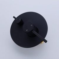 2 fonction Mat Noir Ronde de bain Douche Mélangeur robinet Valve En Laiton Massif Robinet De Douche Soupape De Commande Mélangeur Mural Valve