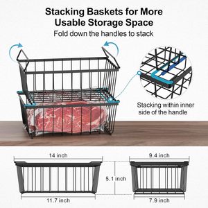 4 packs d'organisateurs empilables <span class=keywords><strong>pour</strong></span> <span class=keywords><strong>congélateur</strong></span> de garage Trier les aliments surgelés Organisateur de <span class=keywords><strong>congélateur</strong></span> - Product Image 4