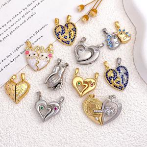 <span class=keywords><strong>BD</strong></span>-D948 Accessoires de la Saint-Valentin à la mode Pendentif en diamant en forme de cœur magnétique Pendentif d'amitié pour couple pour femmes et hommes - Product Image 1