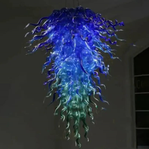 Lustre italien d'art soufflé à la main sur mesure Swirl Clear Blue <span class=keywords><strong>Turquoise</strong></span> Glass Decorative Pendant Lights for Home Office Hotel - Product Image 1