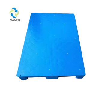 HUADING palet nampan plastik berwajah tunggal 1100*1100*150mm entri 4-arah palet biru plastik kaki sembilan - Product Image 4