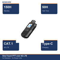 KENEARD KE-116 Radio PoC 4G LTE Jangkauan Jauh 5000km Walkie Talkie Dual SIM 3000mAh 150 Jam Siaga Tipe-C untuk Keamanan Logistik