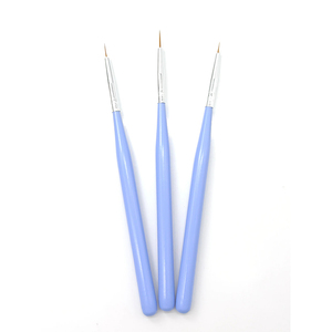 Wood Handle Nylon Hair Thin Nail Art Liner Paint Brush Set Blue Nail Drawing Fine Line Striping Salon Manicure Nail Brushes - Product Image 1