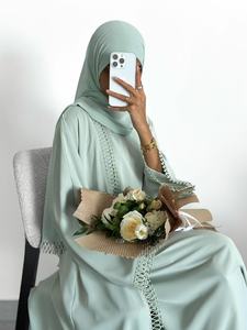 Nouvelle Collection 2026 : Ensemble <span class=keywords><strong>Deux</strong></span> Pièces Abaya Ramadan en Dentelle pour Femmes – Vêtements Islamiques de Dubaï – Vente en Gros - Product Image 5