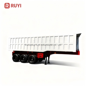 Remorque benne basculante RUYI personnalisable à 3 essieux en acier de forme U/carrée, capacité 50-100 tonnes, pour le <span class=keywords><strong>transport</strong></span> de pierres, à vendre - Product Image 1