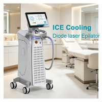 Máquina de Depilación Láser de 3 Ondas OEM de Fábrica, 1064nm 808nm 755nm, Depilación con Enfriamiento por Hielo para Hombres y Mujeres, Cepillo de Limpieza Facial