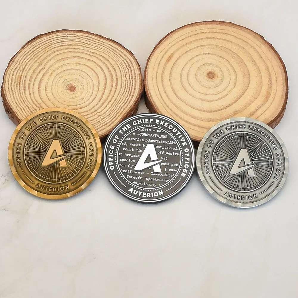 Custom round shaped gold metal coins for promotional travel gifts